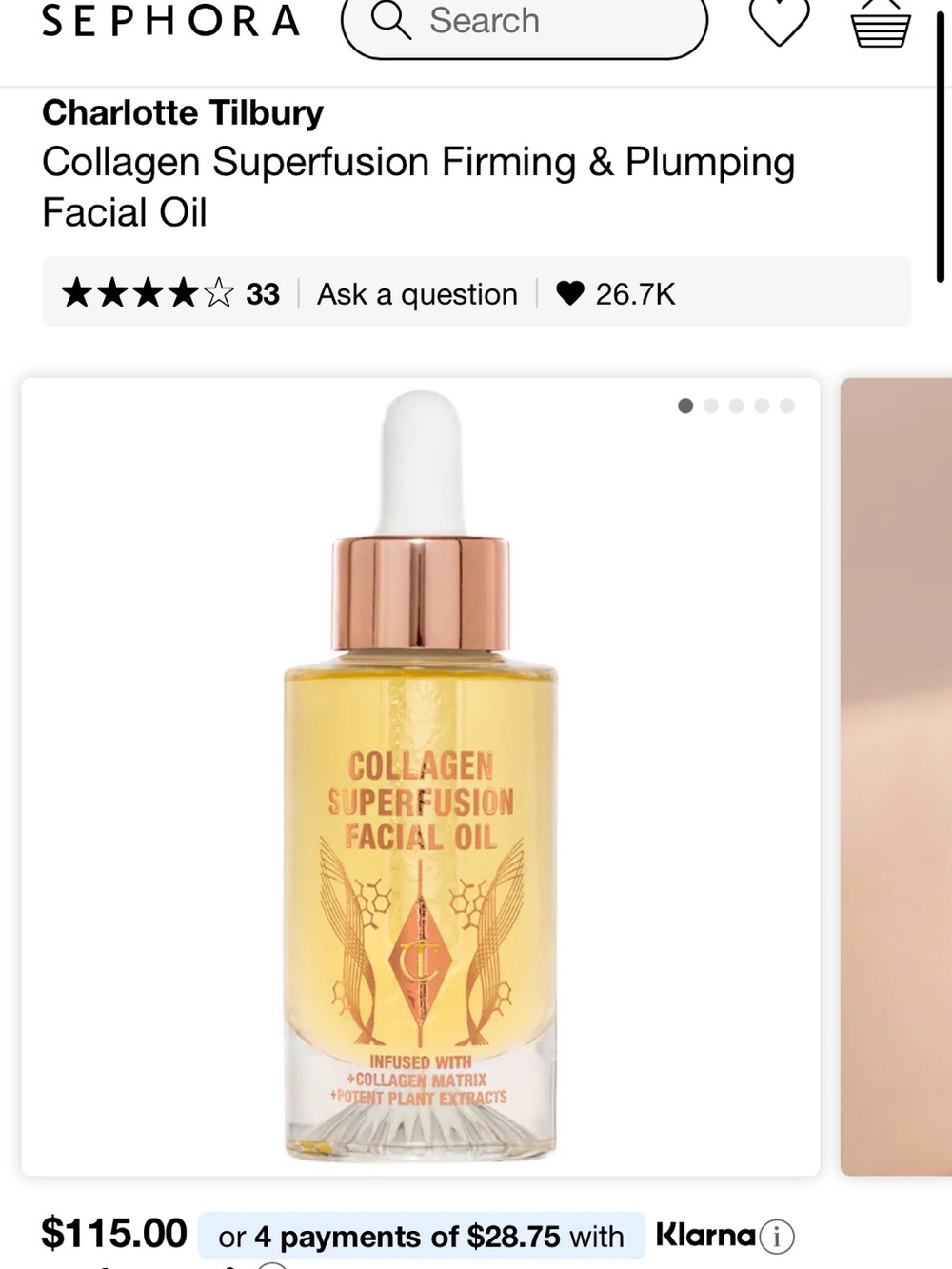 Charlotte Tilbury BNIB Collagen Superfusion Facial Oil